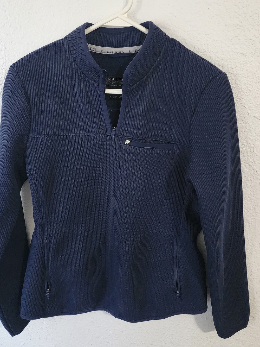 Fabletics Navy Quarter-Zip Scrub Pullover